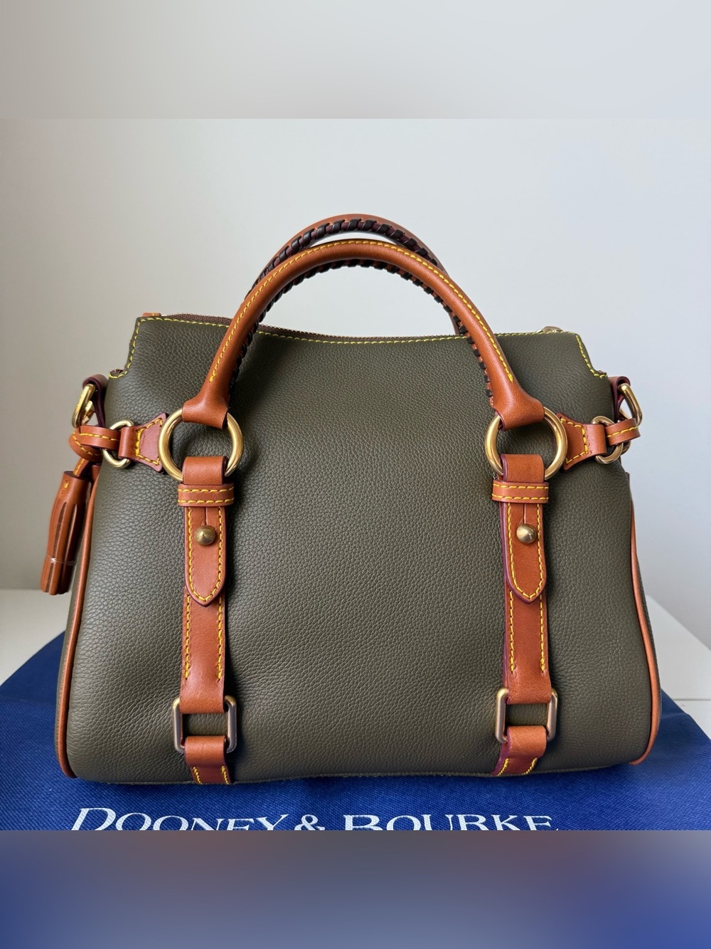 Dooney & Bourke All Weather Leather 3.0 Satchel Olive Green (NWOT) - Picture 2 of 9